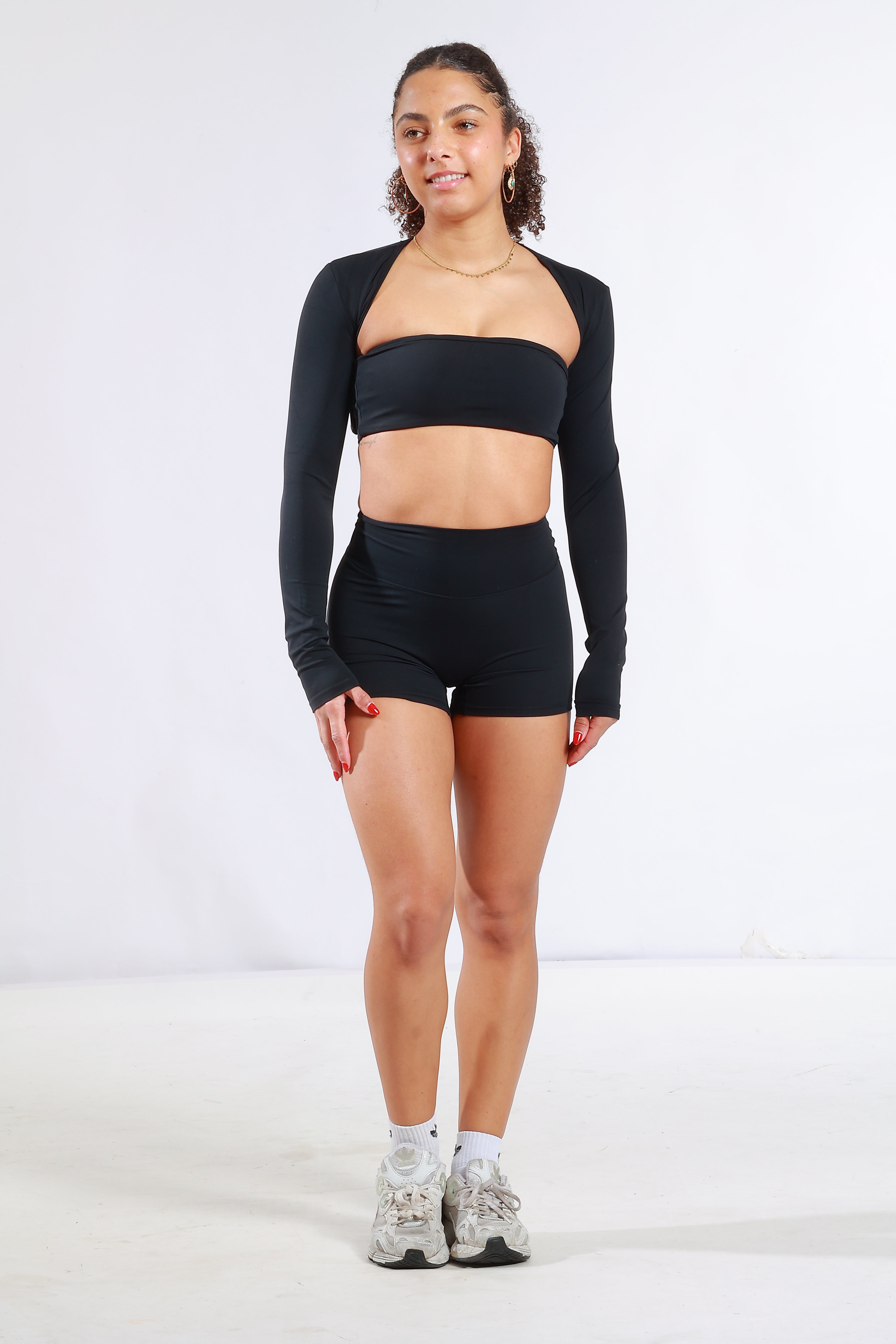 Sculpt & Flow Set – crop bandeau top met aansluitend jasje – pilates outfit dames